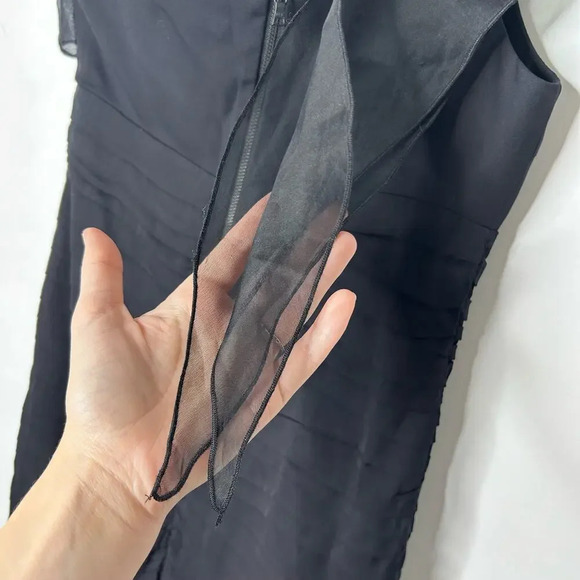 Alice + Olivia Gale One Shoulder Ruffle Black Dress Mini Silk Women’s 8 Pleated - Picture 10 of 11